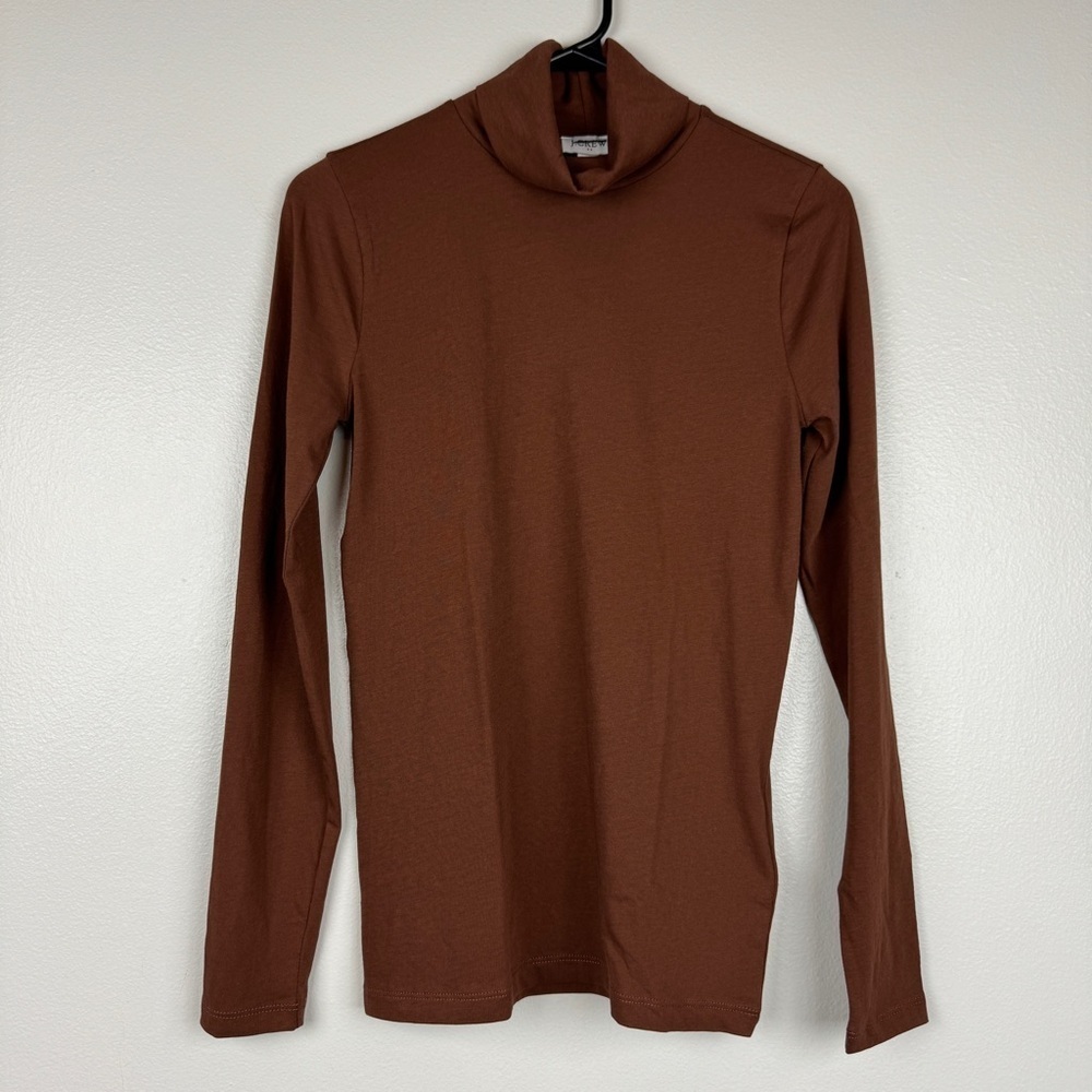 J. Crew Tissue Turtleneck Cotton Long Sleeve Brown Size XXS NWT